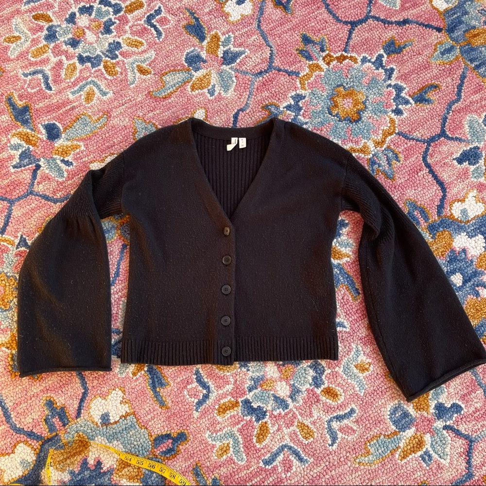 Anthropologie | moth sweater black bell sleeves small